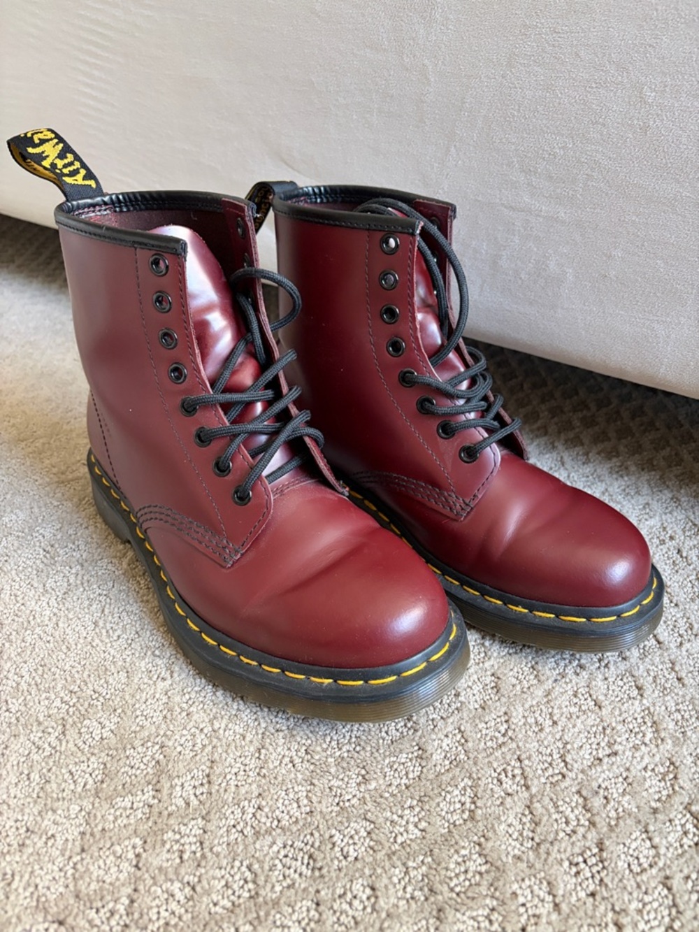 Dr. Martens Cherry Red 1460 Smooth Leather Combat Boots